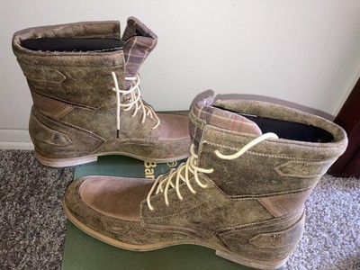 Rockport Barbour Mens Size 14 Day 2 Night Suede Plaid Lined Buckle Field Boots