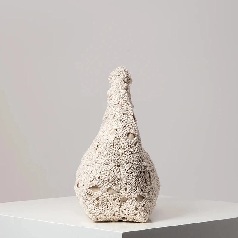 Bolso de Playa Tejido Mujeres Estilo Boho Hecho a Mano Paja Bolso de Hombro Bolso de Mano de Verano Foto 3 de 4