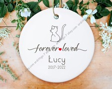 Personalized Pet Memorial Ornament, Pet Loss Gift, Forever Loved Ornament, Ca...