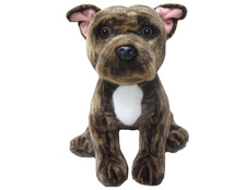 Faithful Friends Staffordshire Bull Terrier 24cmH Plush Soft Toy Brindle Staffy