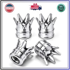 4pcs Crown Style Aluminum Tire Valve Stem Caps Dustproof Silver For Car Bike 4pcs Crown Style Aluminum Tire Valve Stem Caps Dustproof Silver For Car Bike