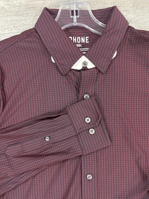 NEW Rhone Commuter Gingham Fine Italian Fabric button shirt mens XL Classic Fit