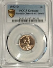 1933-D Lincoln Wheat Cent  PCGS Graded: AU Details Harshly Cleaned .99 NO RESERV