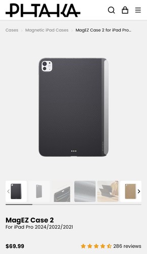 PITAKA iPad Pro 11inch Case 2024 (M4) 5th Generation Thin Magnetic Aramid Fibre