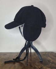 Woodland Creek Mens Trapper Hat OS Black Sherpa Lined Ear Flaps Hunting Warm EUC
