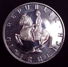 1965 Austria 5 Schilling Silver Coin - Brilliant Uncirculated, Proof Like