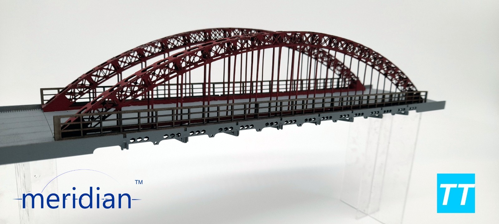 Modelux TT 1:120 'Meridian' Arch Suspension Bridge Kit in Red Oxide