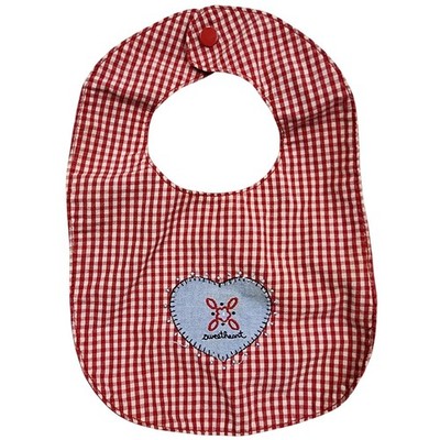 Vintage 2001 Gymboree Red Gingham Bandana Reversible Sweetheart Baby Bib OS