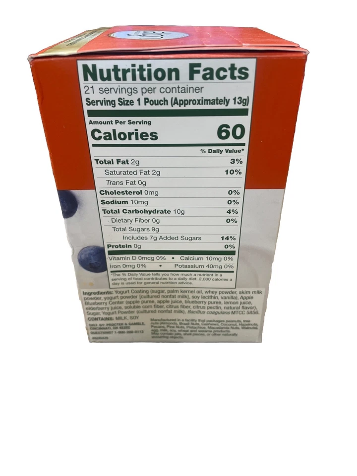 Align Yogur Recubierto Probiótico Mordeduras de Frutas Manzana Arándano 4/26+ 21 Bolsas 2 Caja Foto 2 de 4