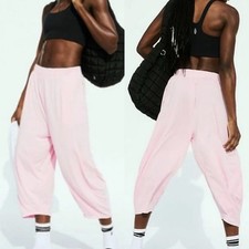 Free People FP Movement Tunnel Walk Pants Parachute Jogger Crop Pink Fuschia NWT
