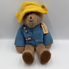 Vintage 1975 Paddington Bear Eden Toys Plush 15 Inch Blue Coat Yellow Hat Tag