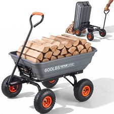 VEVOR Poly Garden Dump Cart Heavy-duty Yard Carts and Wagons 4 cu.ft 600 lbs