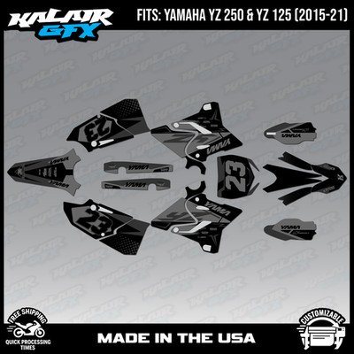 Graphics Kit for Yamaha YZ125 and YZ250 (2015-2021) Evader - Smoke