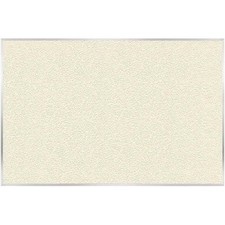 Pemberly Row Vinyl 3' x 5' Bulletin Board with Aluminum Frame in Ivory