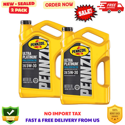 2 Pack, Pennzoil Ultra Platinum Full Synthetic 5W-30 Motor Oil, 5 Quart
