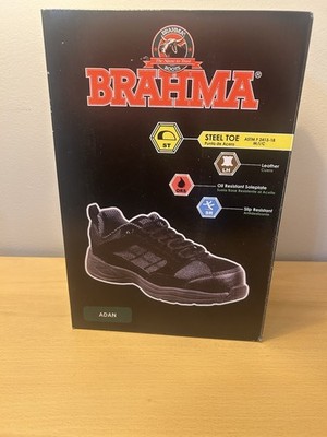 Brahma Adan black men's steel-toe work shoes in US size 7.