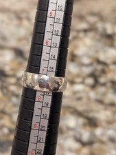 925 Sterling Silver High Polish Wide Plain Band Size 7.5