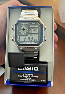 Casio Series Men s Digital Watch 100M WR Multi Alarms 100 SEC S