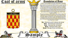 Leagrand-Lugrone COAT OF ARMS HERALDRY BLAZONRY PRINT