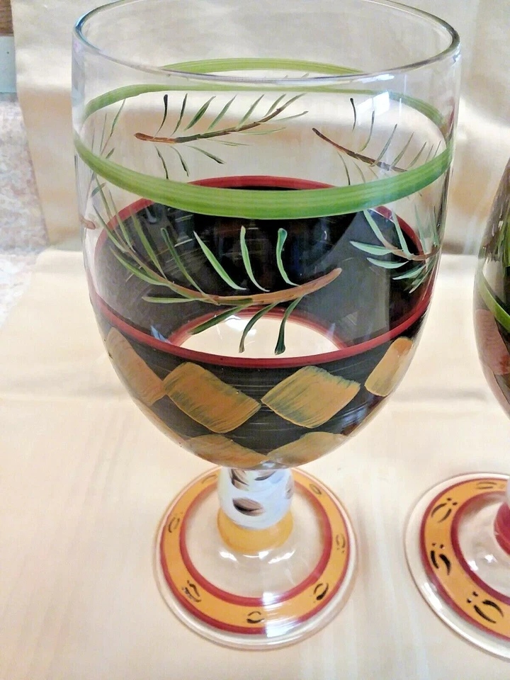  Juego de 2 copas de vino - Copas de vino únicas pintadas a mano - Tamaño 16 oz Foto 3 de 4