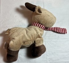 Carters Just One Year Reindeer Plush Baby Lovey Toy Red White Striped Scarf 8"