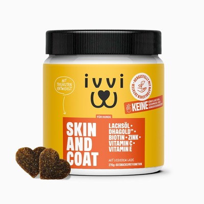 Skin & Coat Omega 3 für Hunde gegen Juckreiz im Leckerliformat für gesunde Ha...