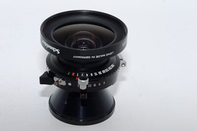 Schneider 90mm f8 Super Angulon MC 4x5 W. A. Lens in Copal