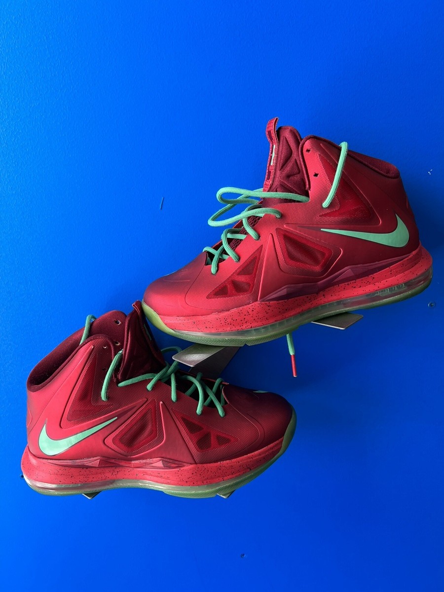Nike Lebron James X 10 Christmas University Red Youth 7Y Lace