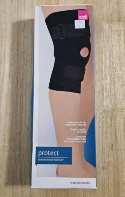 Medi Knee Brace Neoprene Knee Stabilizer Black 3X New