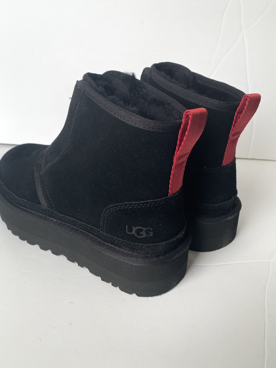 UGG Women's Black Neumel Zip Platform Suede Booties US 7 ~ New in