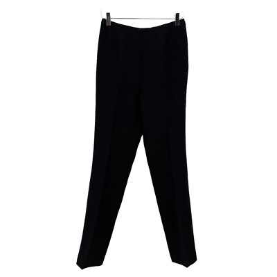 Akris Women's Dress Slim Tapered Pants Side Zip Black Wool Blend Women's Size 8