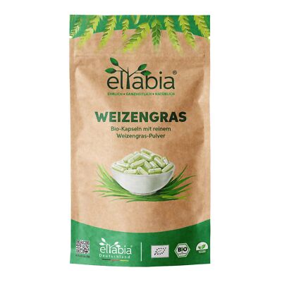 Bio Weizengras Kapseln | Hochdosiert 1200mg Tagesdosis 100% rein ohne Zusätze