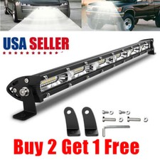 20inch Slim Led Work Light Bar Single Row Spot Flood Offroad Driving Atv 4wd Suv