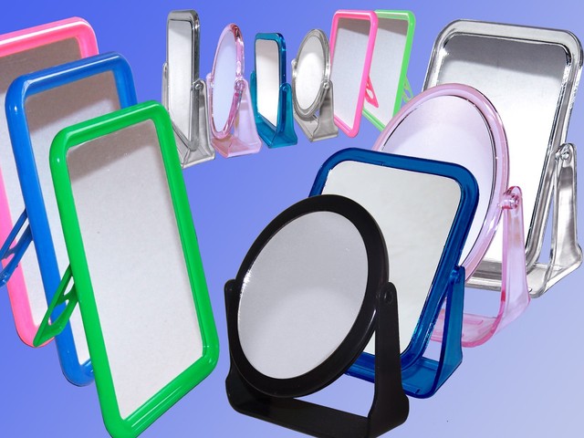 Relaxdays Kosmetikspiegel Vergrößerung Schminkspiegel Bambus Make Up