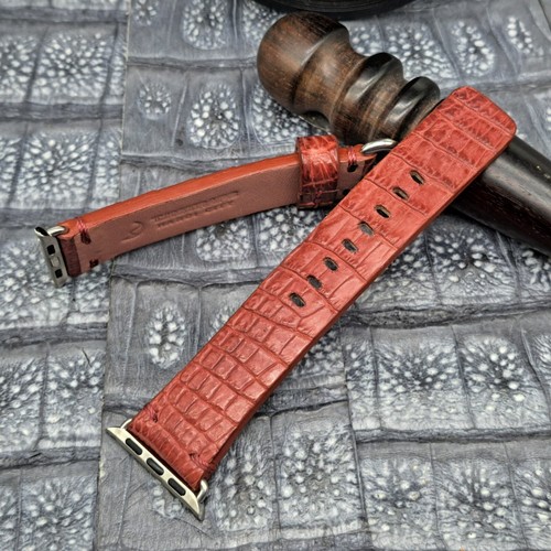 Exotic Leather Watch Band for Apple Watch size 38/40/41mm Minimalist Design - Picture 2 of 8
