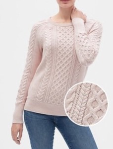 blush cable knit sweater