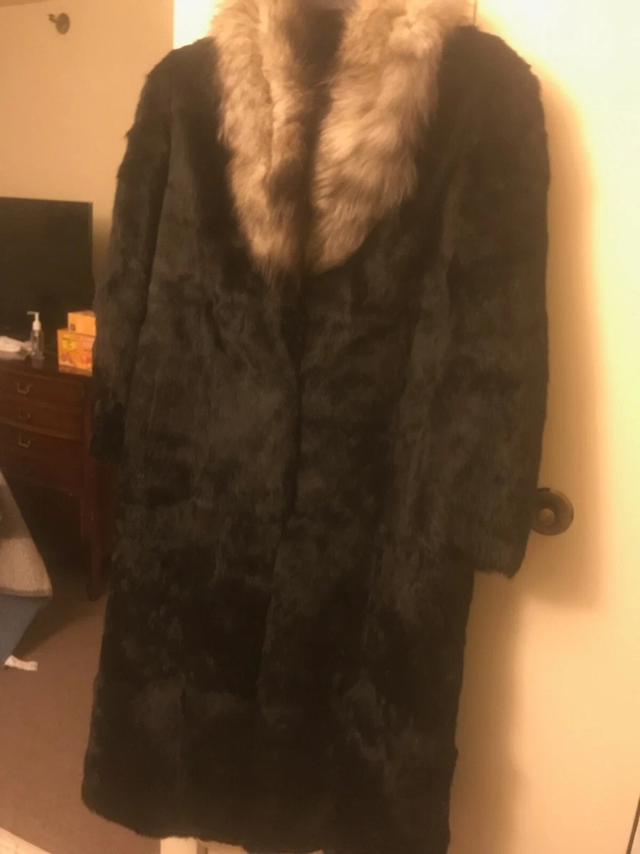 NiKI women s rabbit fur coat jacket color black