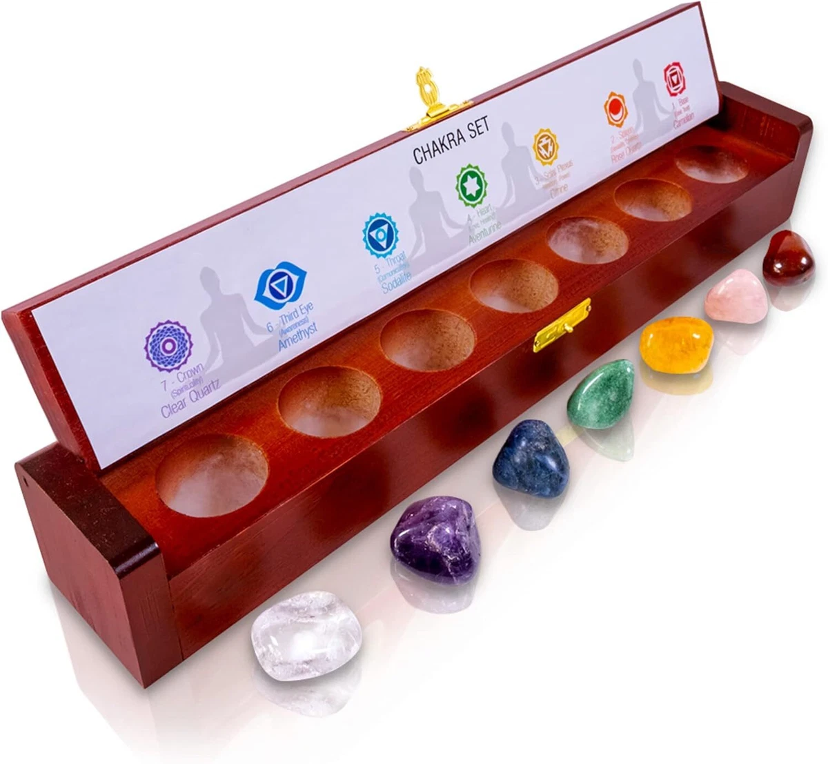 Chakra Crystal Set - 7 Authentic Natural Healing Crystals Chakra Stones in  a Rea | eBay