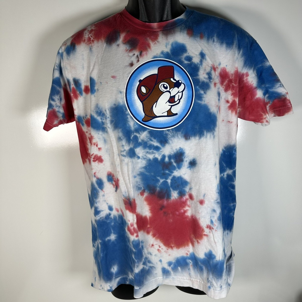 Buc-ee's 4th Of July Shirt Mens L Tie Dye Red White Blue Get It Poppin  Bucees