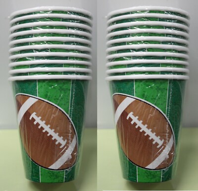 20 FUSSBALL PAPPBECHER Tailgating Geburtstag Super Bowl Party Sport American NEU