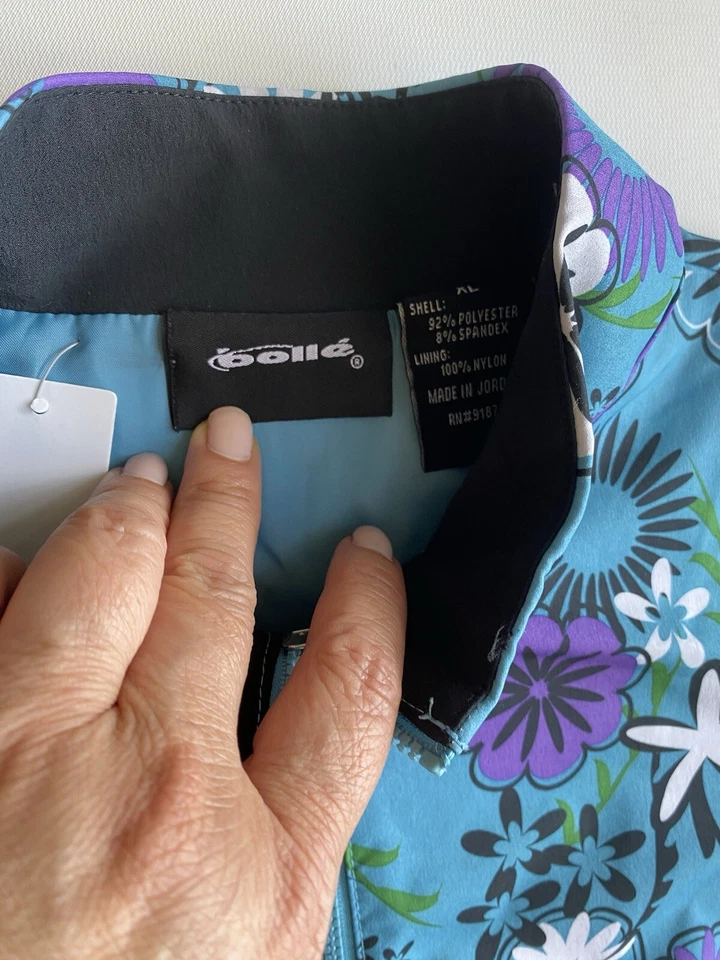 Bolle女式蓝色花卉2件 网球/高尔夫套装上衣和短裙 ~ 裙子套装 XL 码(2XL) — 第 2/4 张图片