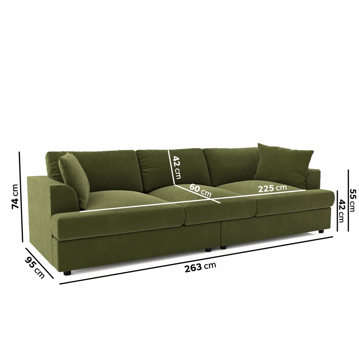 Olive on sale velvet sectional