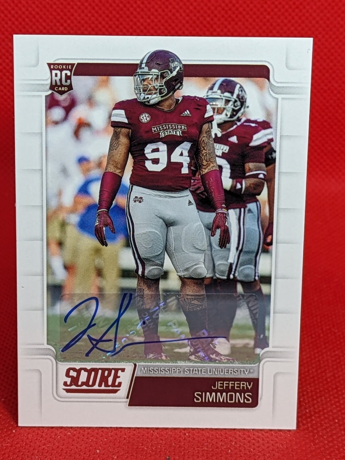 2019 Panini Score Jeffery Simmons #397 Auto RC Rookie Tennessee Titans