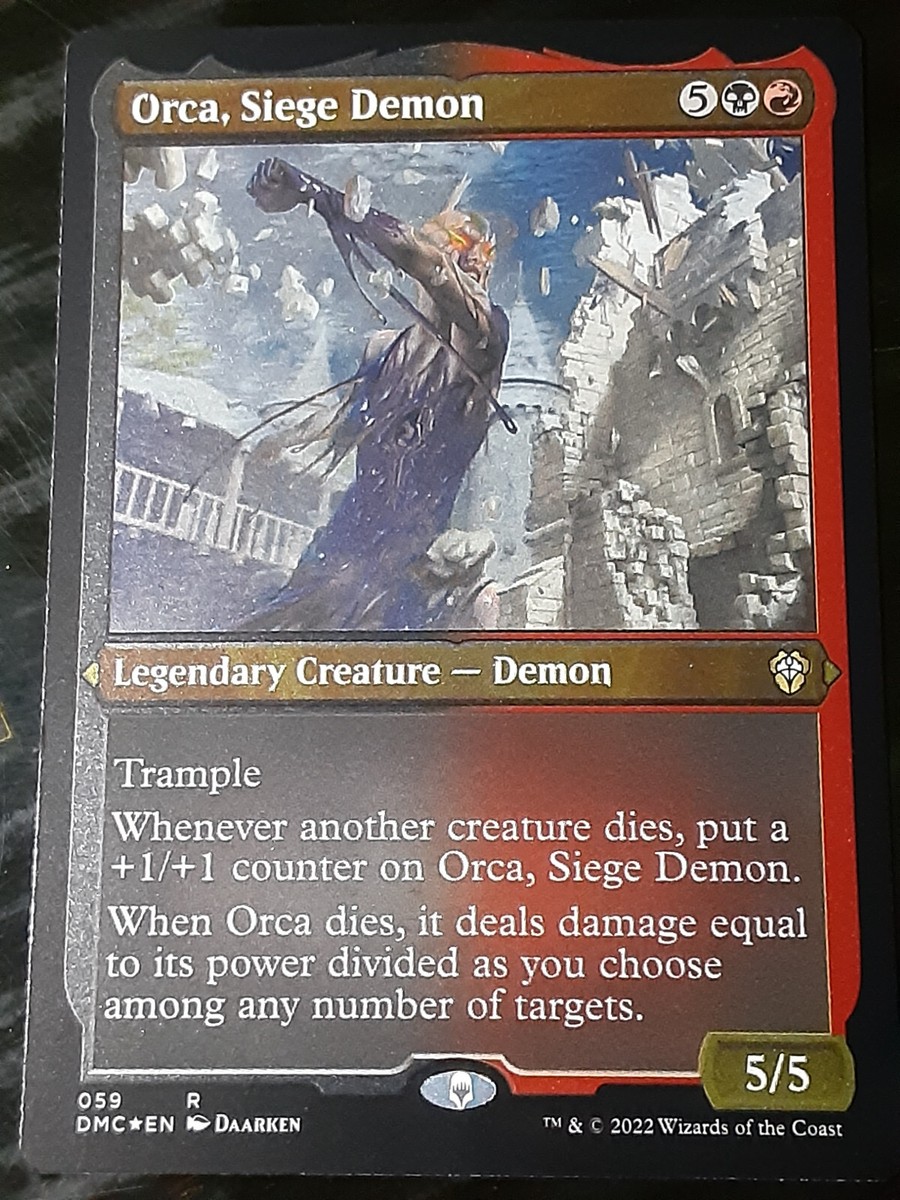 Orca Siege Demon FOIL Etched , Commander DU , NM ,MTG,FREE