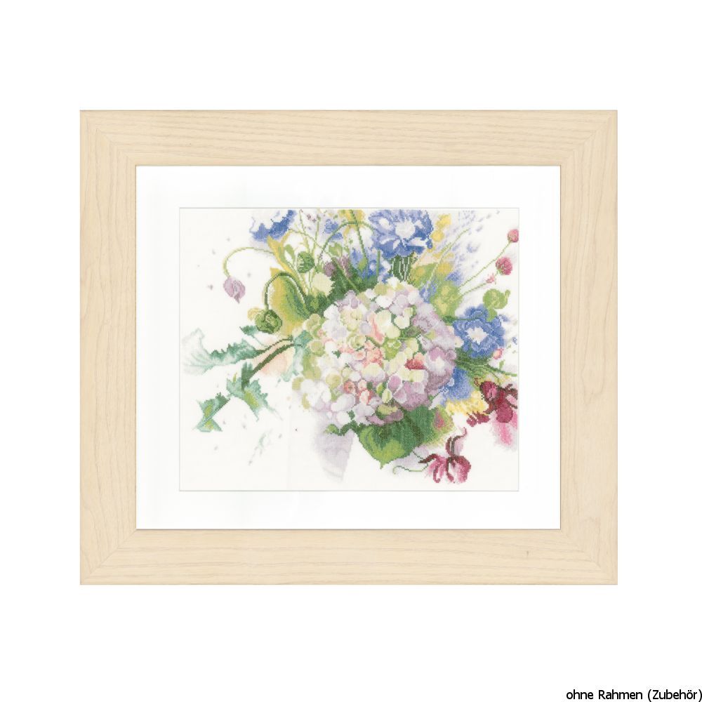 Lanarte cross stitch kit"" Hortensie linen"", counted, DIY
