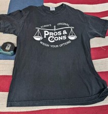Vintage 90s Pros and Cons Always Weigh Your Options Shirt USA Made Cotton L