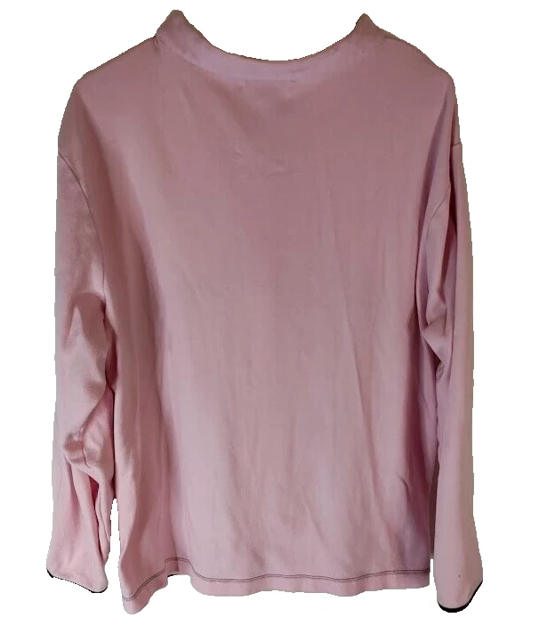 Chaqueta Suéter Dressbarn Para Mujer Rosa/Negro Rayas Cremallera Completa Talla 18/20 Foto 2 de 4