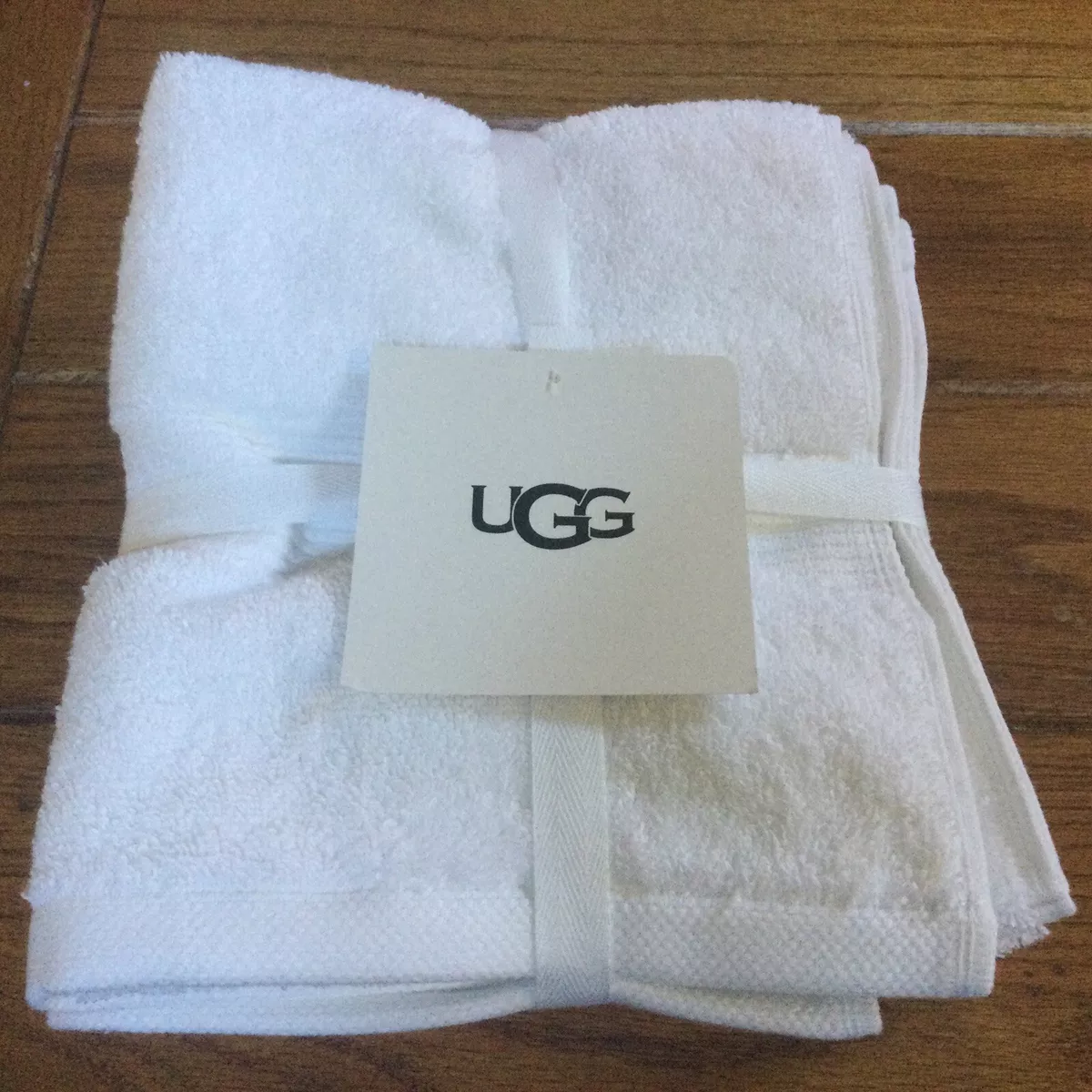 Ugg Set of Two Organic Cotton Hand Towels White New eBay