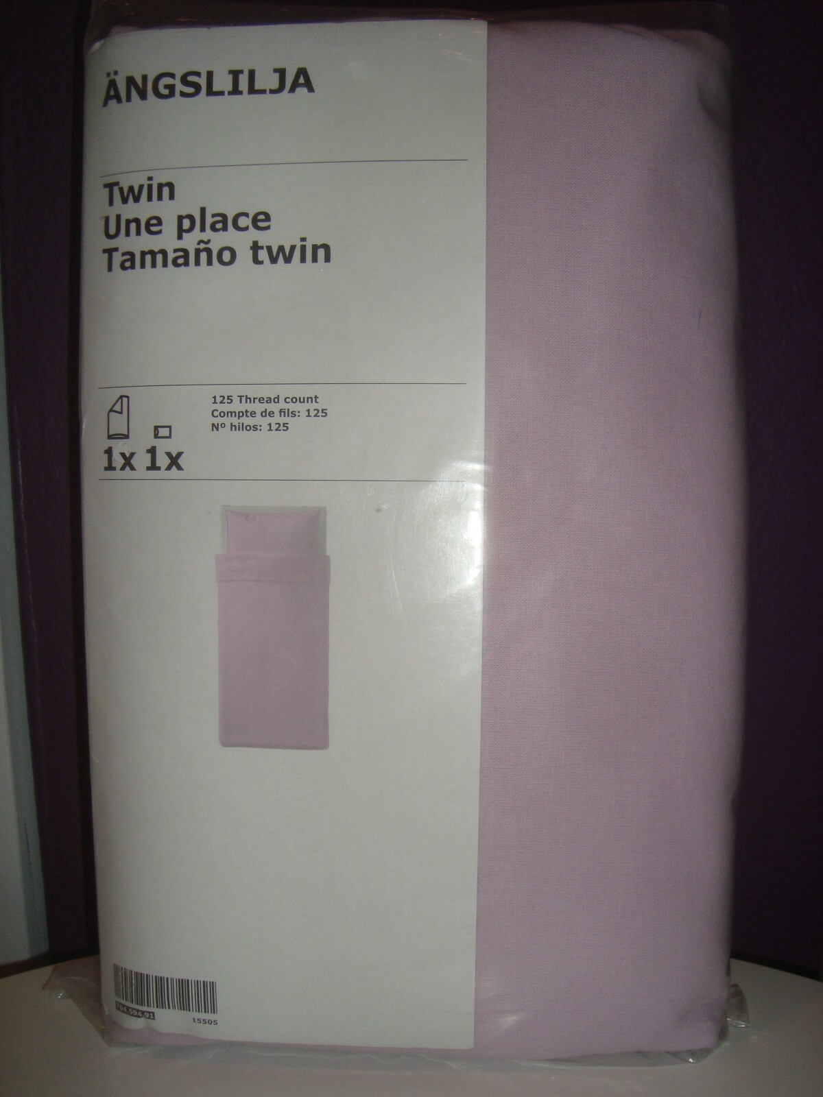 Ikea Lilac Duvet Cover and Pillowcase ANGSLILJA 704.594.91 Twin