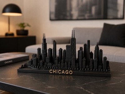 Chicago Skyline Decor | 3D Printed City Sculpture | Home Decor | Chicago Gift 
